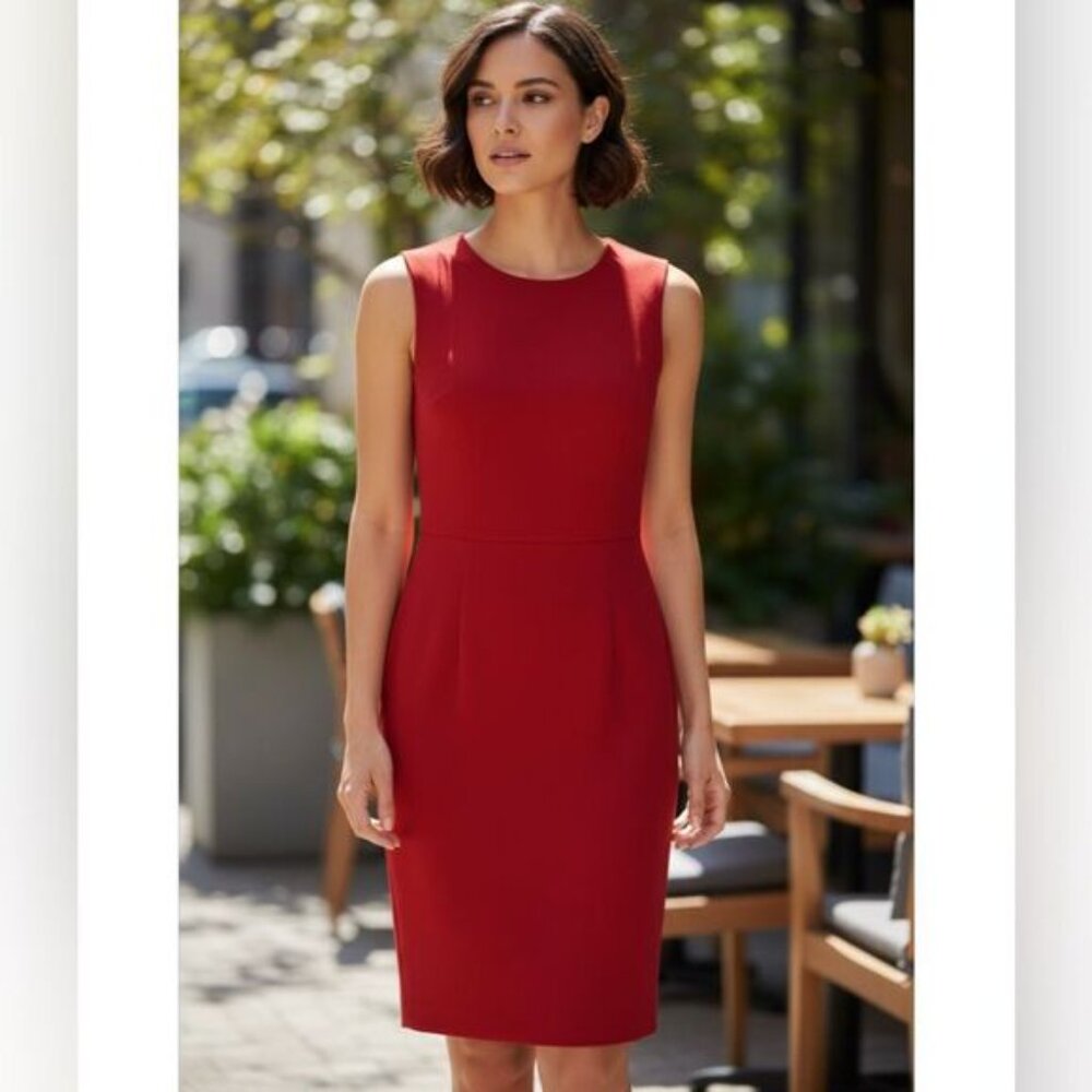 Hobbs Elegant Red Sleeveless Dress